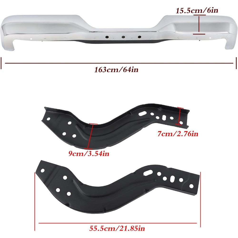 Chrome Steel Rear Step Bumper Assembly for Toyota Pickup DLX 1989-1995