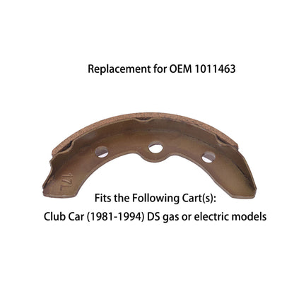 munirater Set of 4 Golf Cart Brake Shoes Replacement for Club Car DS Gas and Electric 1981-1994 1011463