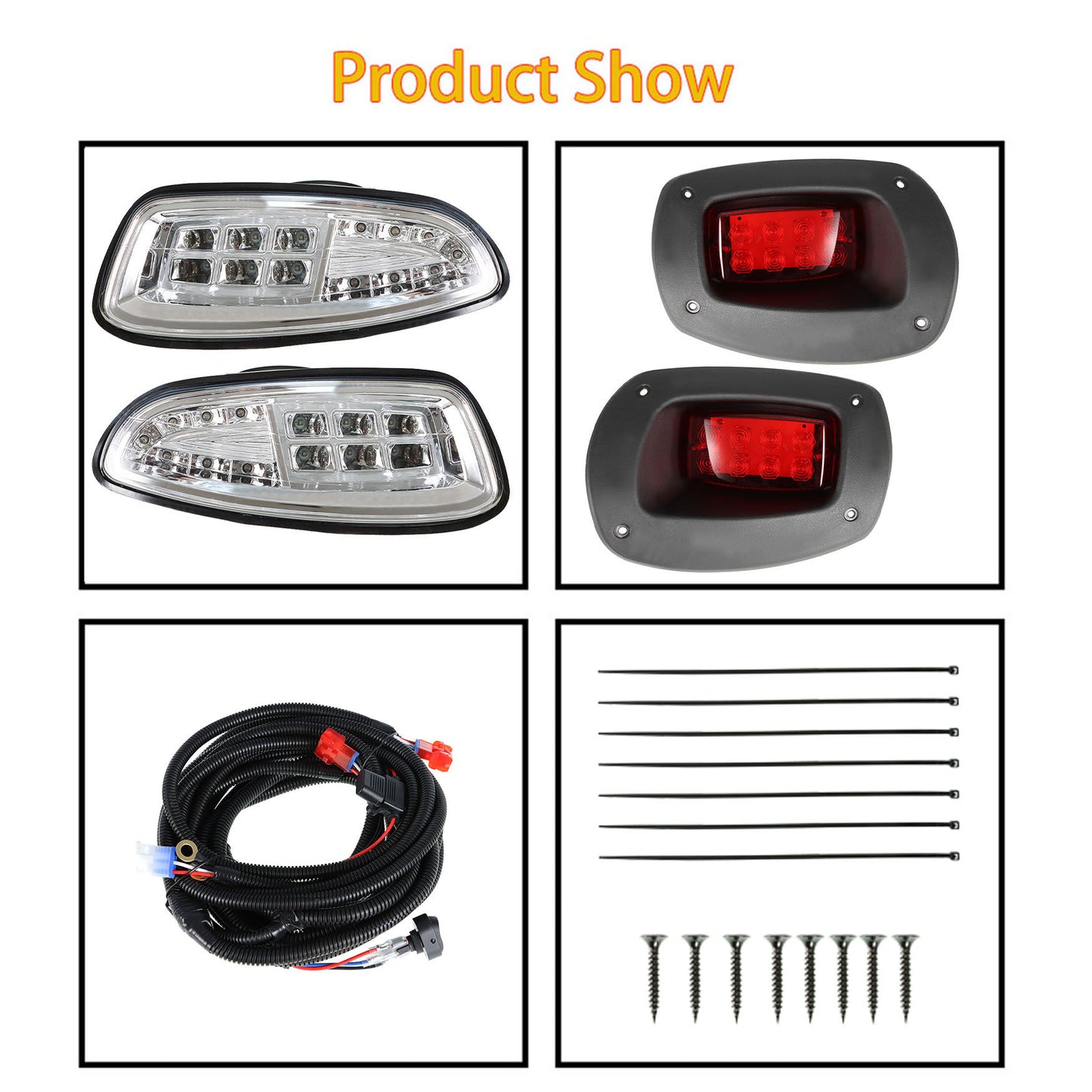 munirater Golf Cart 12 Volt LED Light Kit Replacement for EZGO RXV 2008-2015 Gas / 08-15 Electric Cart EZGO RXV