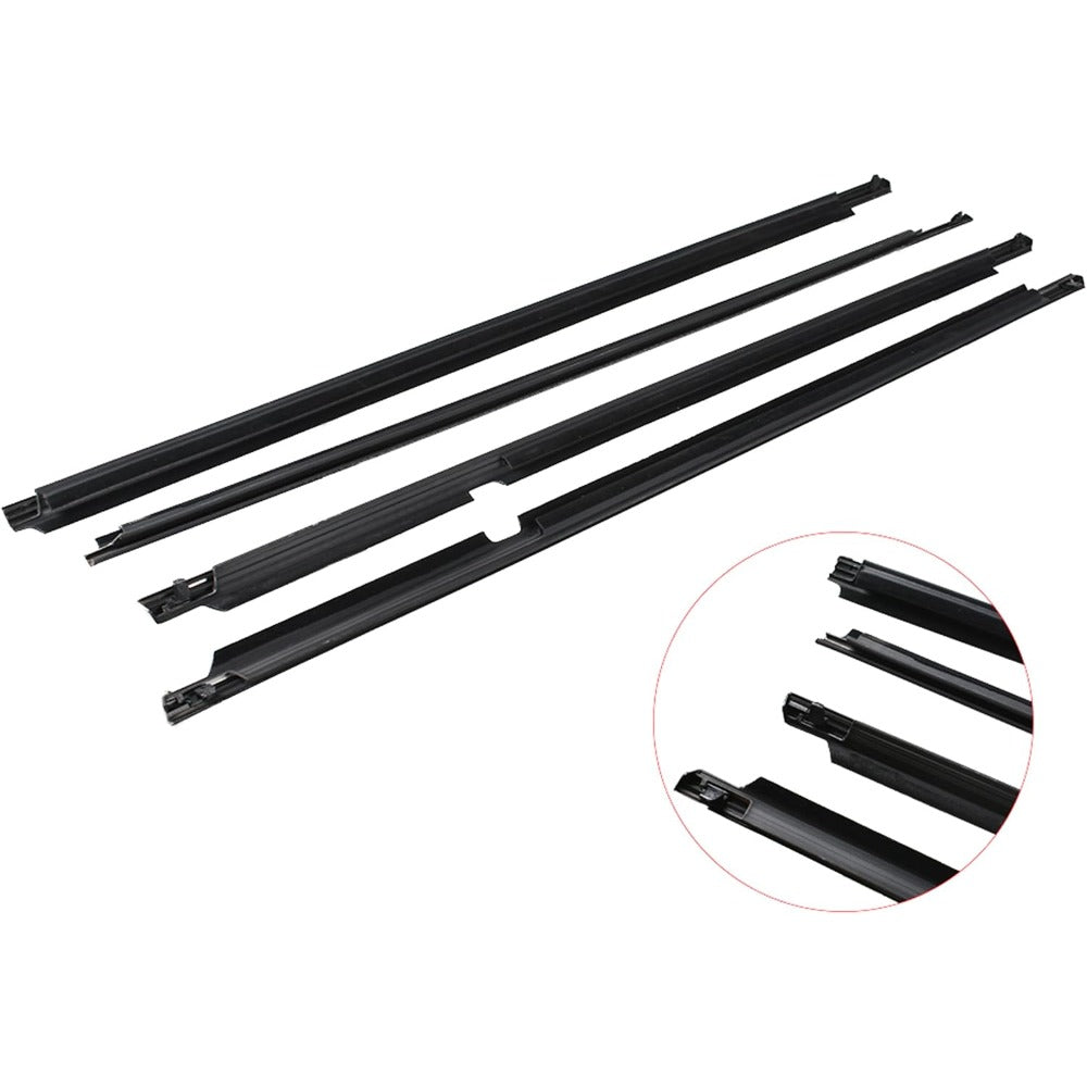 Black Window Weatherstrip Kit for 2009-2012 Toyota Corolla, 4-Piece, 75710-02210