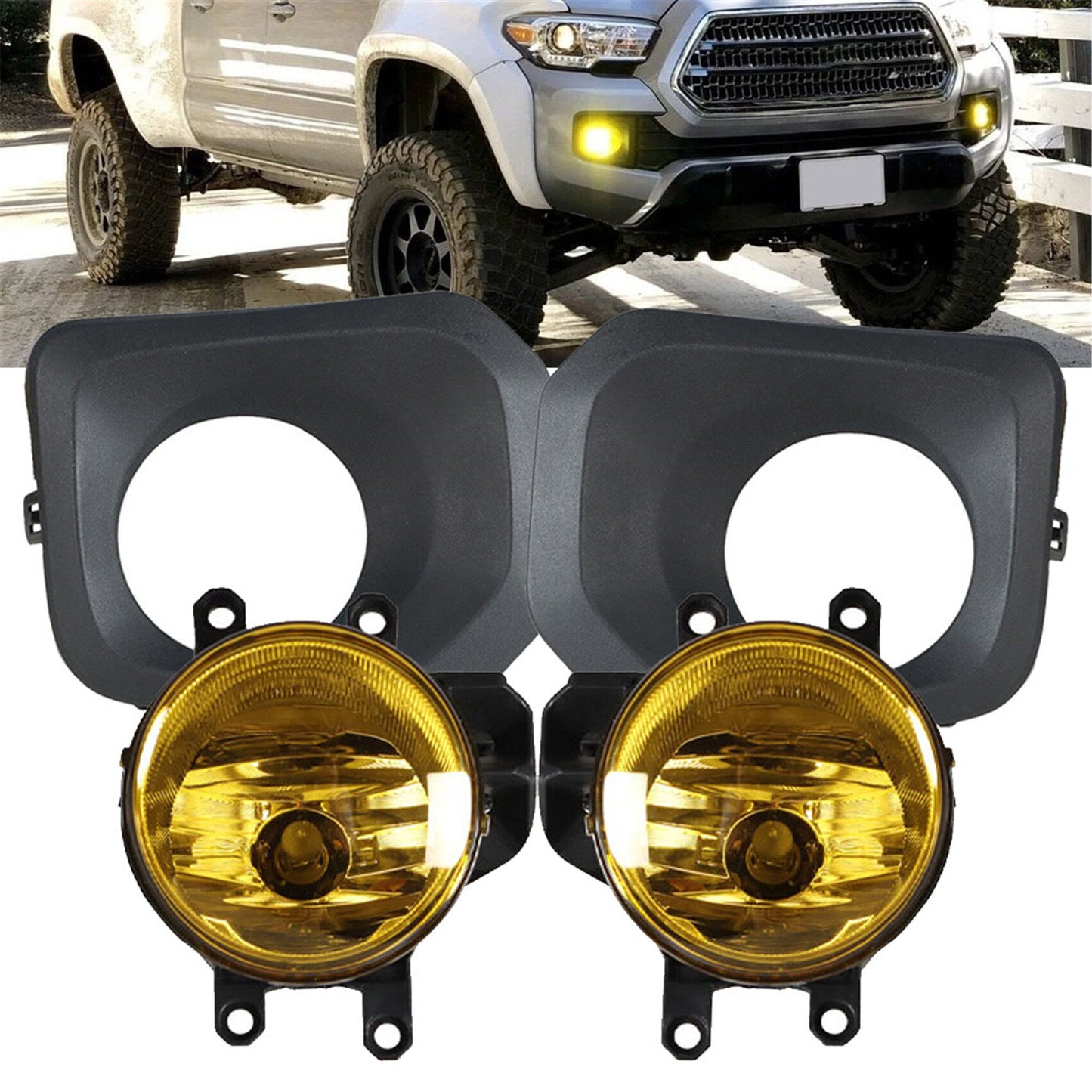 munirater Left and Right Bumper Driving Fog Lights For 2016-2021 Toyota Tacoma