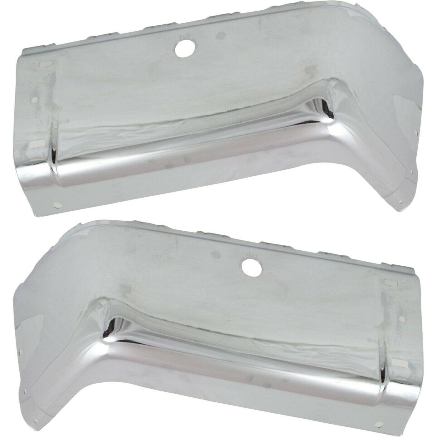 munirater 2Pcs Rear Bumper End Caps Chrome Replacement for 2007-2013 Silverado Sierra with Sensor Hole