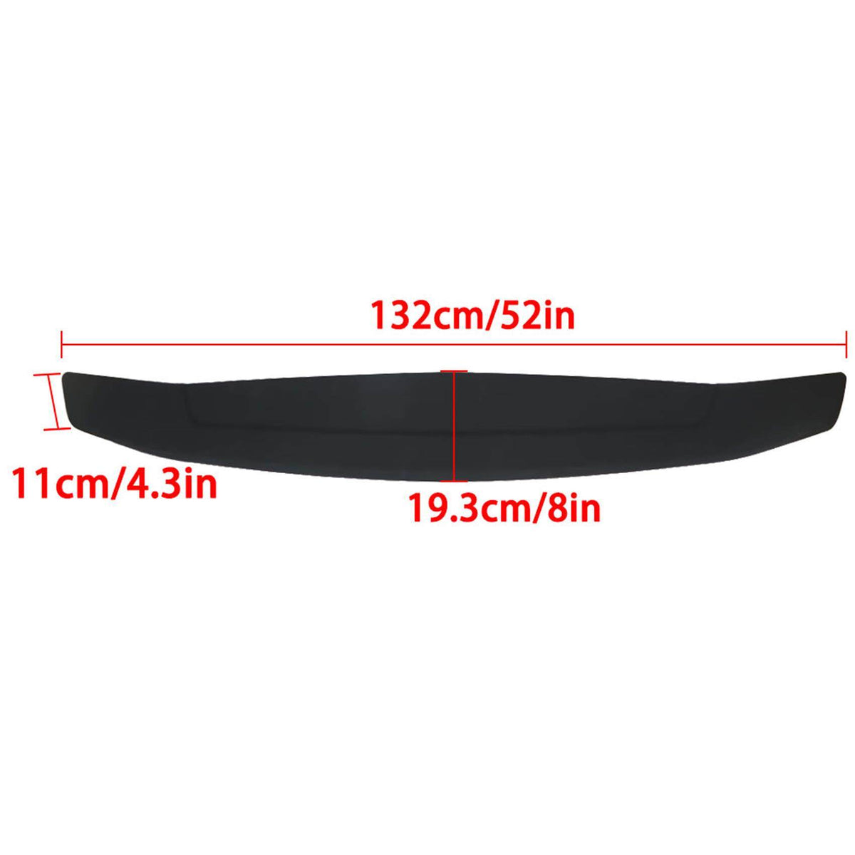 munirater Universal 52 Inches 2 Pedestal Rear Trunk Spoiler Wing Fin Tail with Light Matte Black