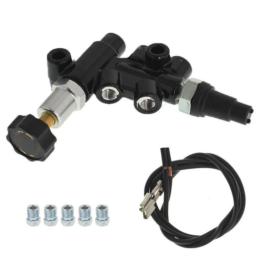 munirater Adjustable Combination Proportioning Valve 260-11179 with Adjustable Knob 2 Inlets 3 Outlets with Brake Switch