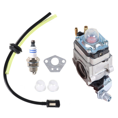 munirater Carburetor Replacement for Earthquake 43cc Engine E43 E43CE E43WC Auger MD43 WE43 WE43E WE43CE Edger Powermate PEA438 PCV43 Tiller Cultivator with Fuel Line