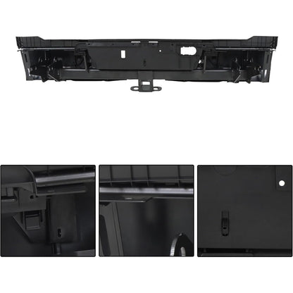 Black Rear Step Bumper for Toyota Tundra 2022-2024, with Sensor Holes, for Tow-Hitch Models, TO1103146