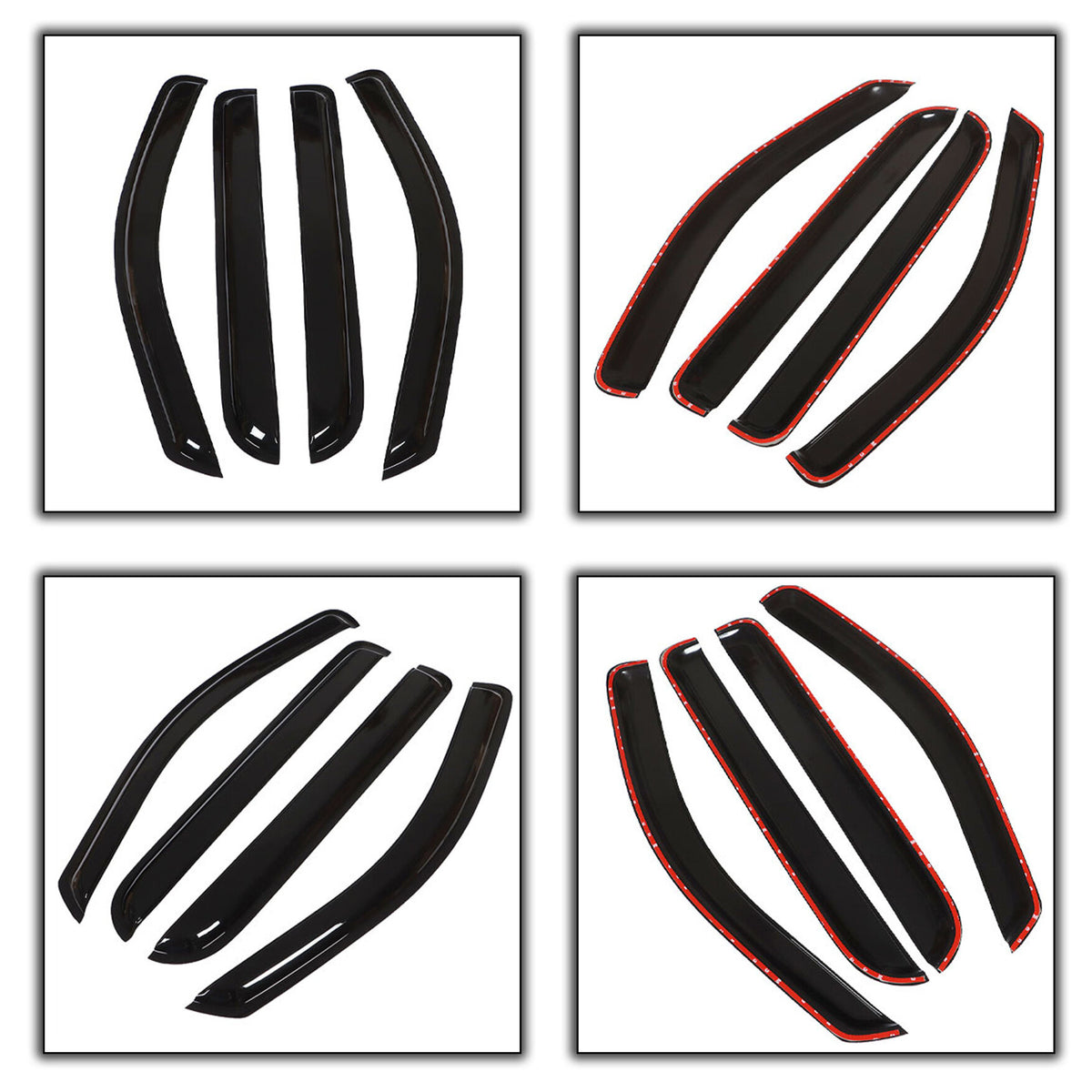 munirater Side Window Visor Vent Sun Rain Guard Deflector Replacement for 2005-2008 F-150 Crew Cab Pickup 4-Door