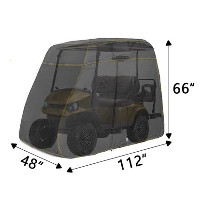 munirater Golf Cart Cover 4 Passenger 600D Windproof Sunproof Replacement for Club Car Golf Carts