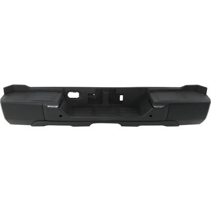 Black Rear Step Bumper for Toyota Tundra 2022-2024, with Sensor Holes, without Tow Hitch, TO1103140
