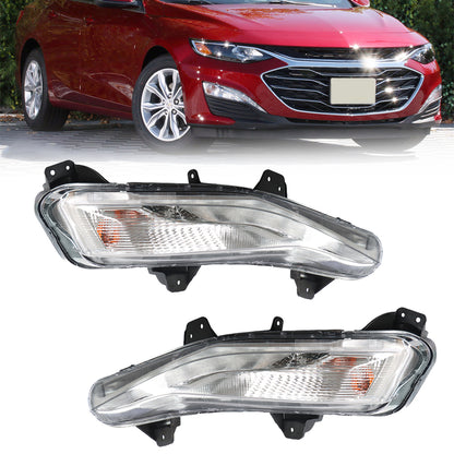 munirater 2-Pack Bumper Turn Signal Lights w/LED DRL Fog Lamps Assembly Left + Right Replacement for 2019-2020 Malibu