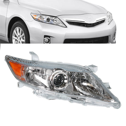 munirater 81110-06520 Right Front Chrome Projector Headlight Light Lamp Passenger Side Replacement for 2010 2011 Camry 4-Door Sedan