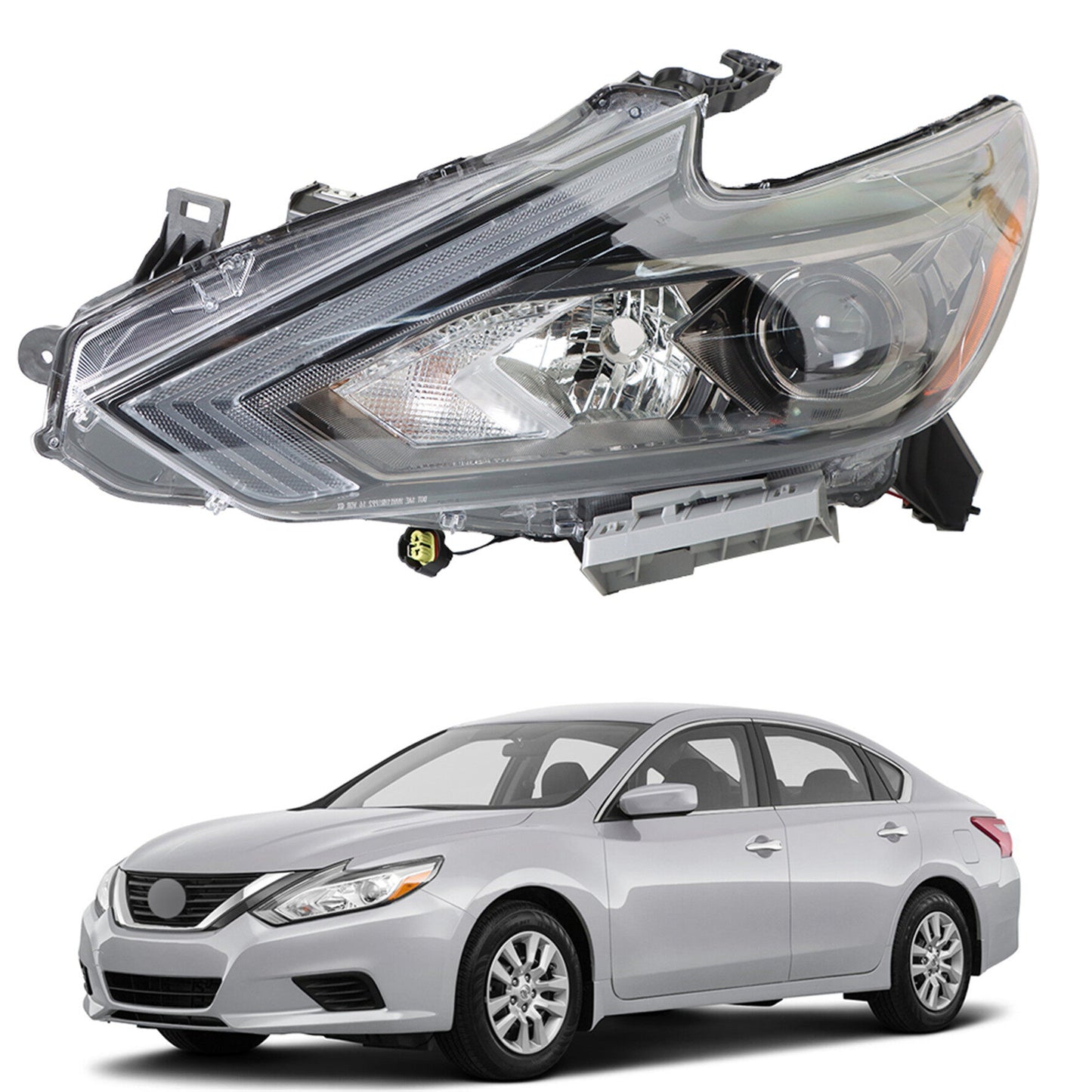 munirater Headlights Headlamps For 2016-2018 Nissan Altima Black Housing Driver Left Side