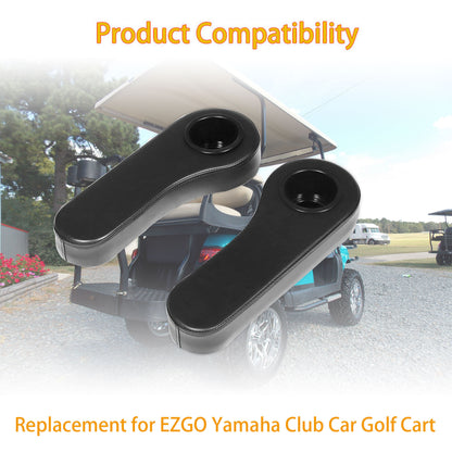 munirater Golf Cart Armrest with Cup Holder Black Replacement for EZGO Club Car Yamaha