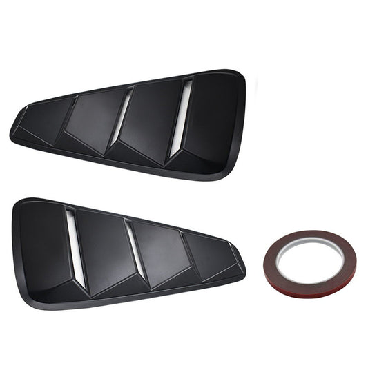 munirater Black Side Window Louvers Scoop Cover Vent Replacement for 2005-2014 Mustang