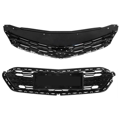 Front Hood Bumper Upper Grill Middle Lower Grille Cover Replacement for 2016 2017 2018 Cruze