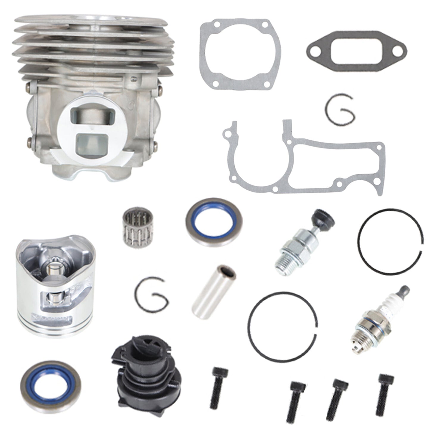 munirater 50MM Chainsaw Cylinder Piston Kit Replacement for 365 X-Torq, 372XP X-Torq with Oil Seals Gaskets Needle Bearing