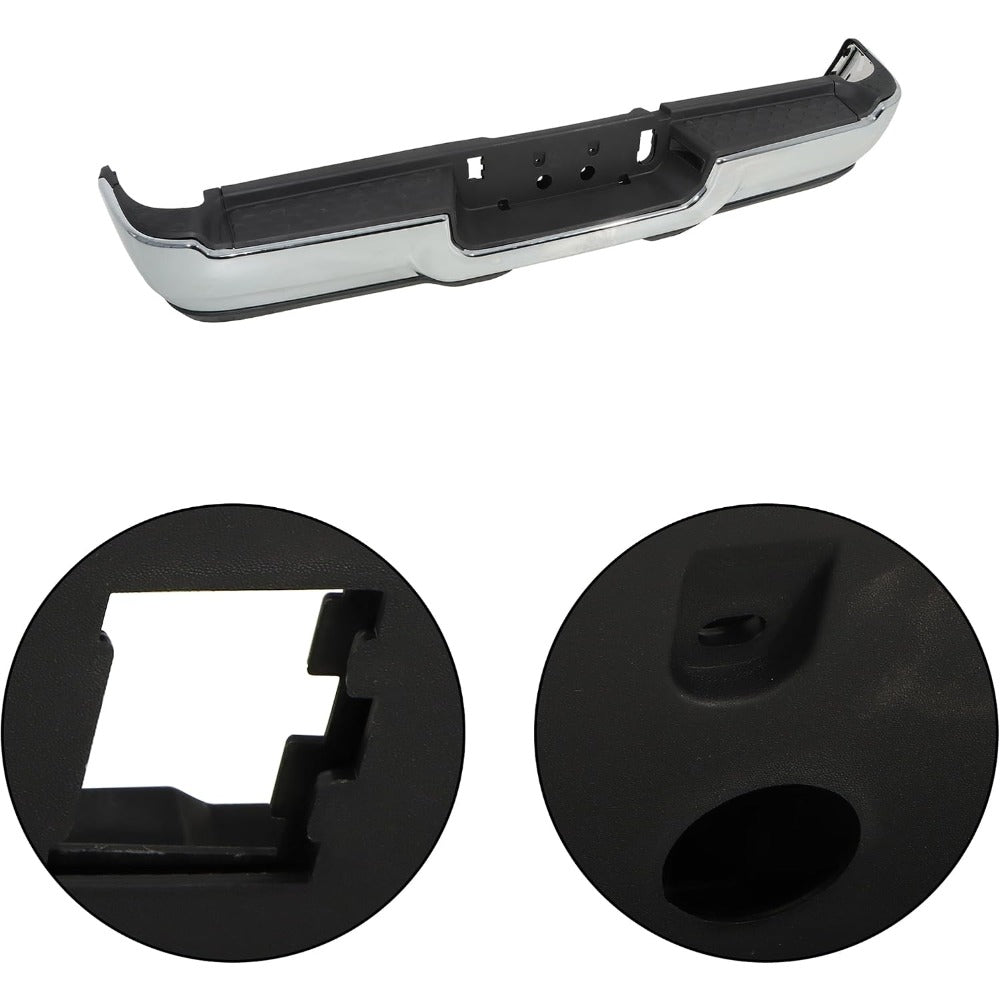 Chrome Rear Step Bumper for Ram 2500 / 3500 2019-2024, without Sensor or Light Openings, 68451162AA