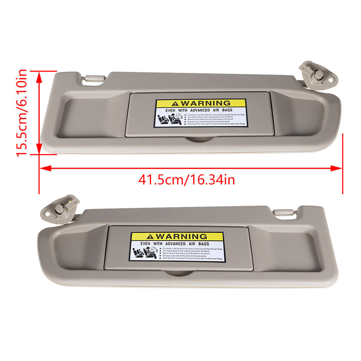 munirater Warm Gray Left & Right Sun Visor Pair Visors Set Replacement for 2006-2011 Honda Civic 83280-SNA-A01ZE, 83230-SNA-A01ZE