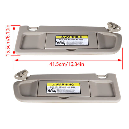 munirater Warm Gray Left & Right Sun Visor Pair Visors Set Replacement for 2006-2011 Honda Civic 83280-SNA-A01ZE, 83230-SNA-A01ZE