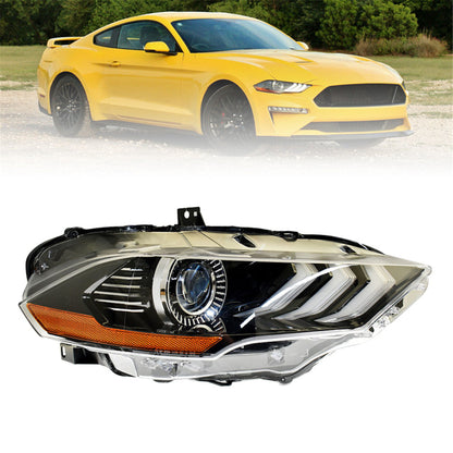 munirater Passenger Side Headlight Assembly with LED DRL Replacement for 2018-2020 Mustang Projector Headlights FO2503369