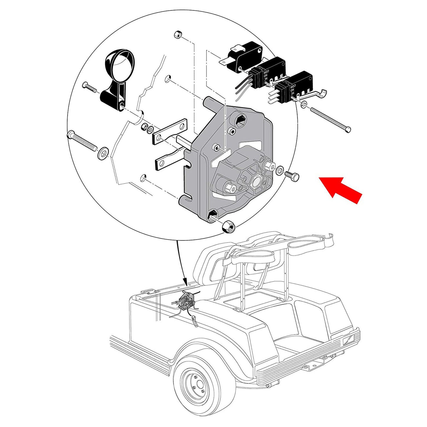 munirater Golf Cart Heavy Duty Forward and Reverse Switch Assembly Replacement for Club Car DS 1990 - Up 101753004