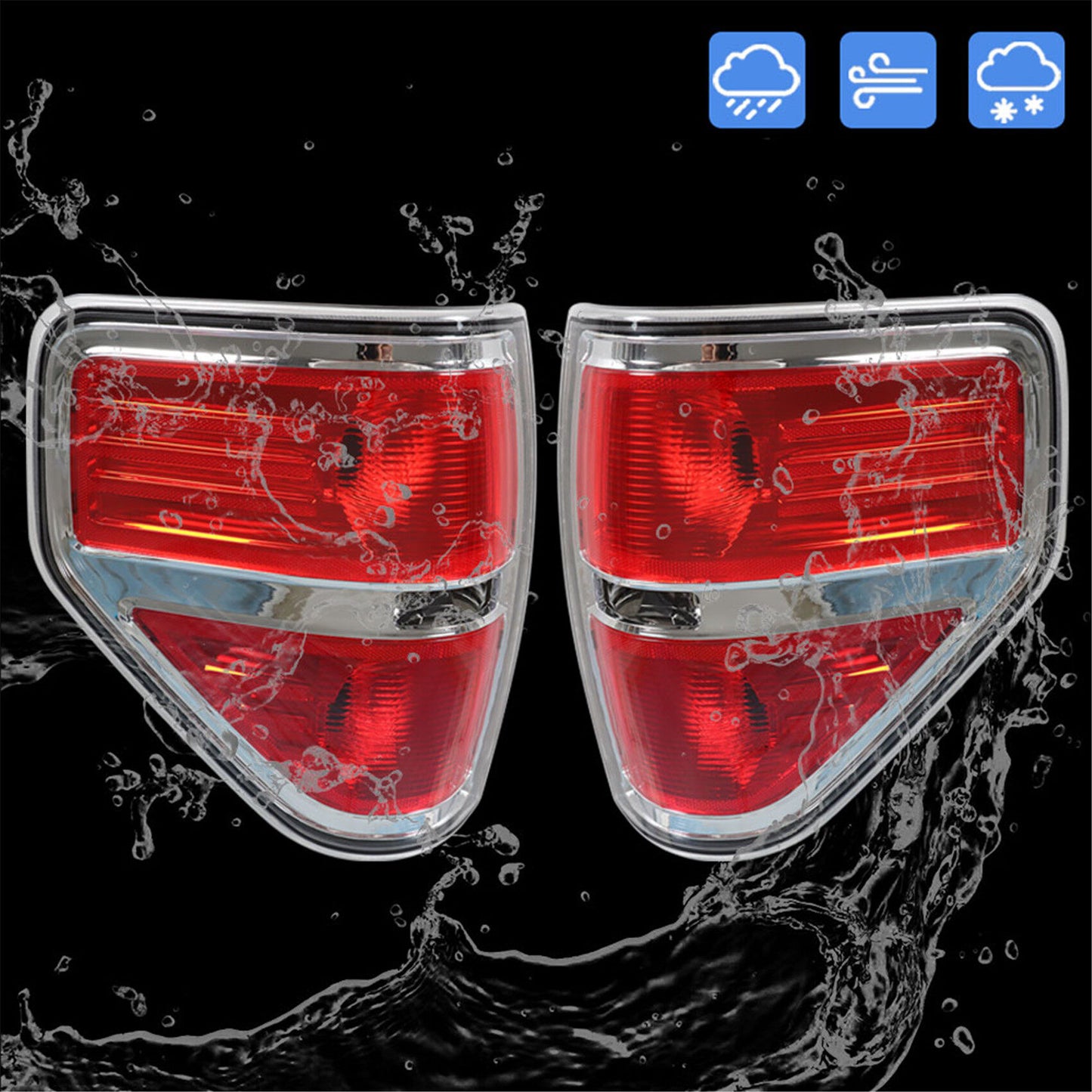 munirater Tail Lights Brake Lamps Assembly For 2009-2014 Ford F150 F-150 Left + Right Side