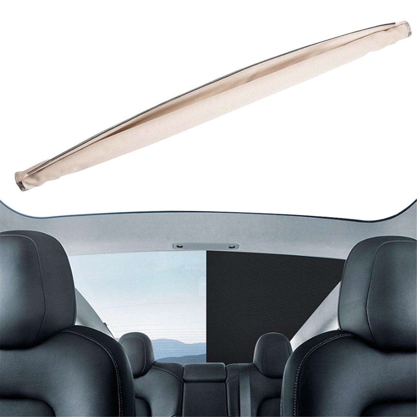 Curtain Sunroof Sunshade Shade Cover Sunroof Sunshade Roller Shutter with 2 Clips W/Clip Replacement for Q5 Beige Black Gray