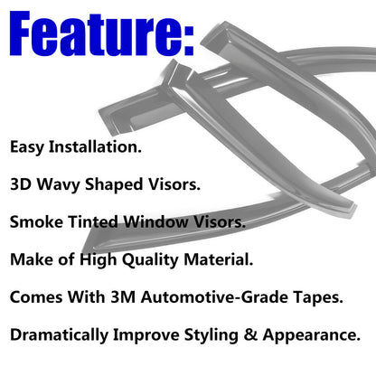 munirater Window Visor Rain Guard Deflector Replacement for 2004-2008 Acura TSX CL8 Euro-R