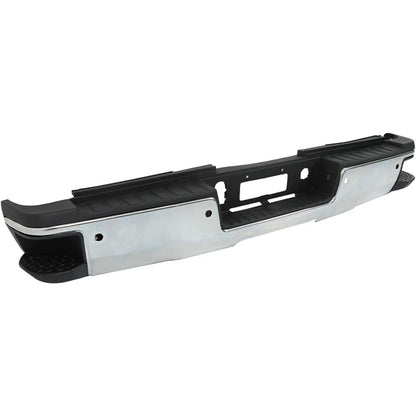 Chrome Rear Bumper for Chevrolet Silverado & GMC Sierra 2500 / 3500 2015-2019, SRW, with Sensor Holes