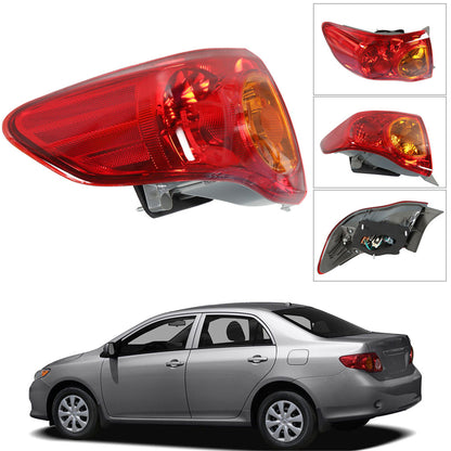 munirater Outer Body Left Tail Light Assembly Replacement for 2009-2010 Toyota Corolla OE-Style, Replaces Tail Light Rear Brake Lamp Driver Side