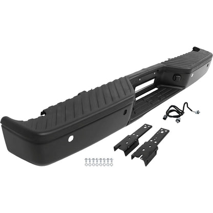 Black Steel Rear Step Bumper for Nissan Titan 2004-2015, NI1103110