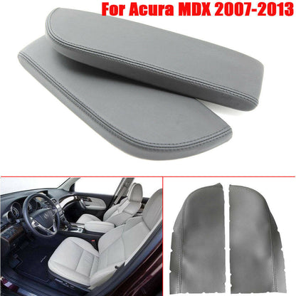 munirater 2Pcs Light Gray Center Console Armrest Leather Cover Replacement for Acura MDX 2007-2013