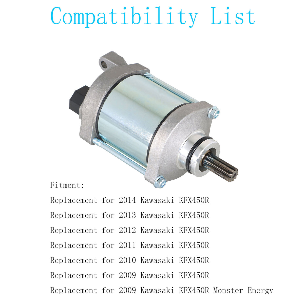munirater Starter Motor Assembly Replacement for KFX450R 2008 2009 2010 2011 2012 2013 2014