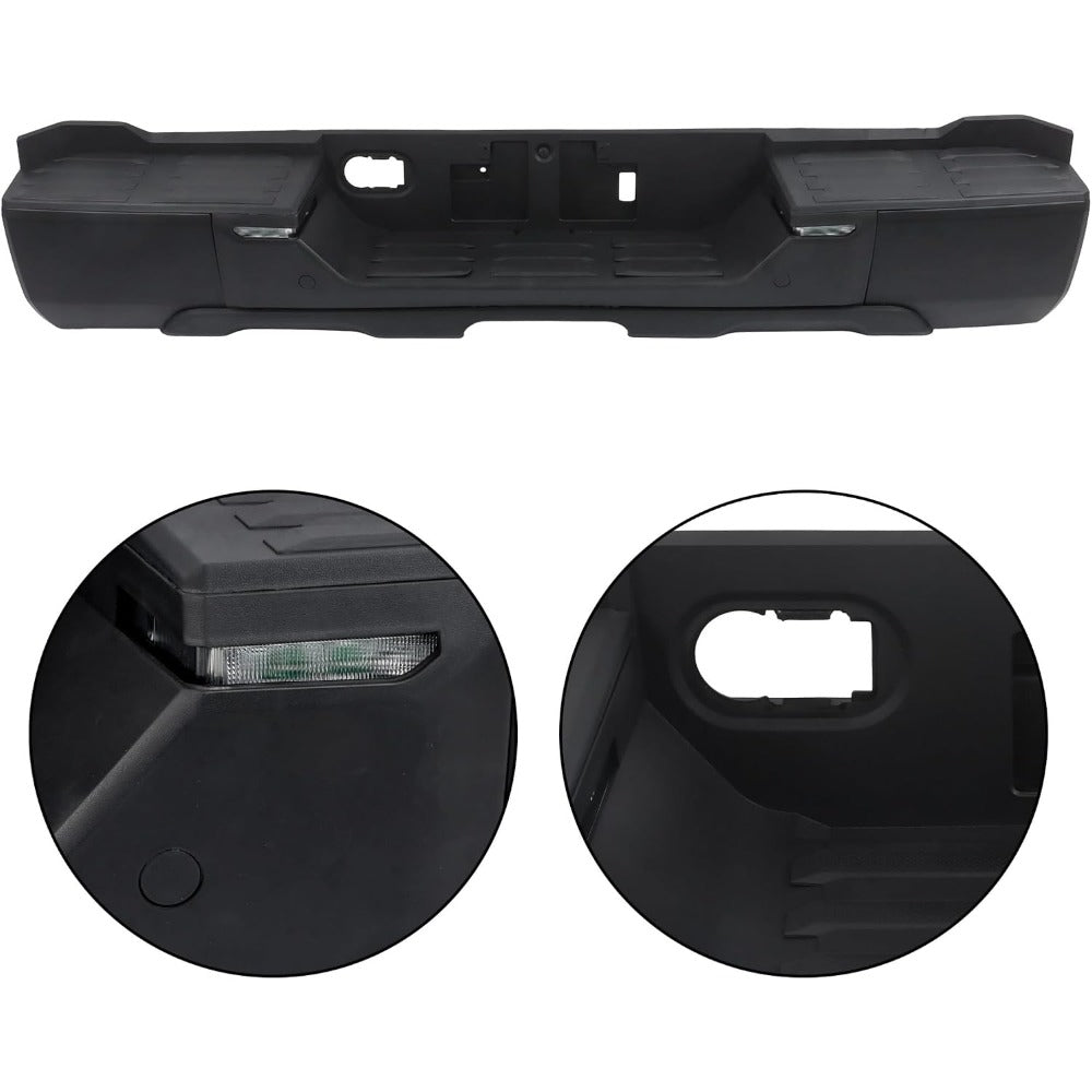 Black Rear Step Bumper for Toyota Tundra 2022-2024, without Sensor Holes, TO1103139