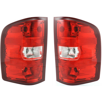 munirater Pair of Rear Left and Right Tail Light Brake Lamp Assembly Replacement for 2007-2014 Sierra/Silverado Driver and Passenger Side with Bulbs