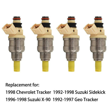 munirater 4-Pack Fuel Injectors Replacement for Suzuki Sidekick Tracker X-90 1.6L INP-470