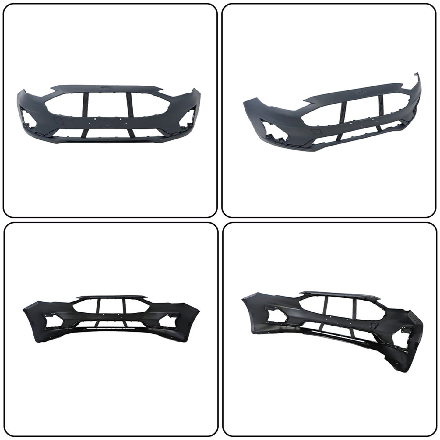 munirater Primed Front Bumper Cover with License Plate Hole Replacement for 2019 2020 Fusion