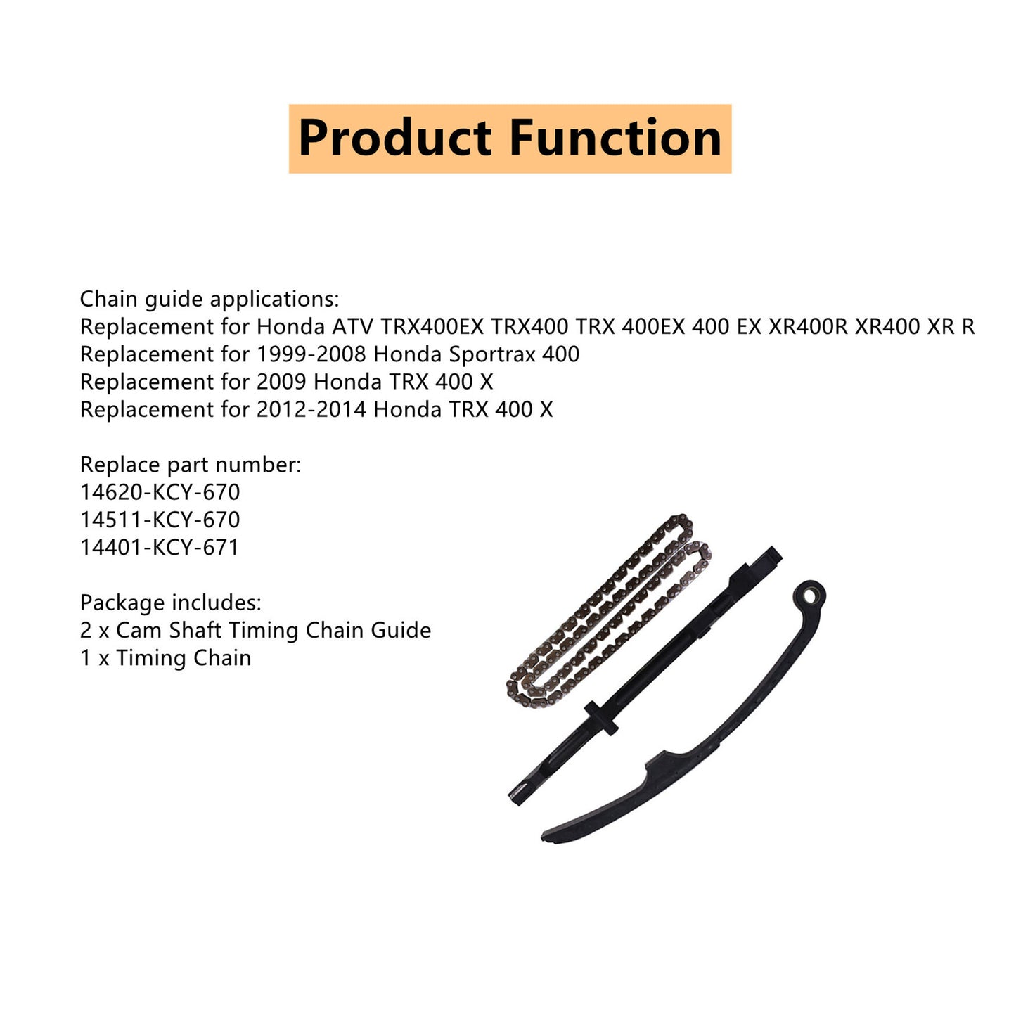 munirater Fit For 1999-2008 Honda Sportrax 400 TRX400EX 2x4 Cam Timing Chain Guides