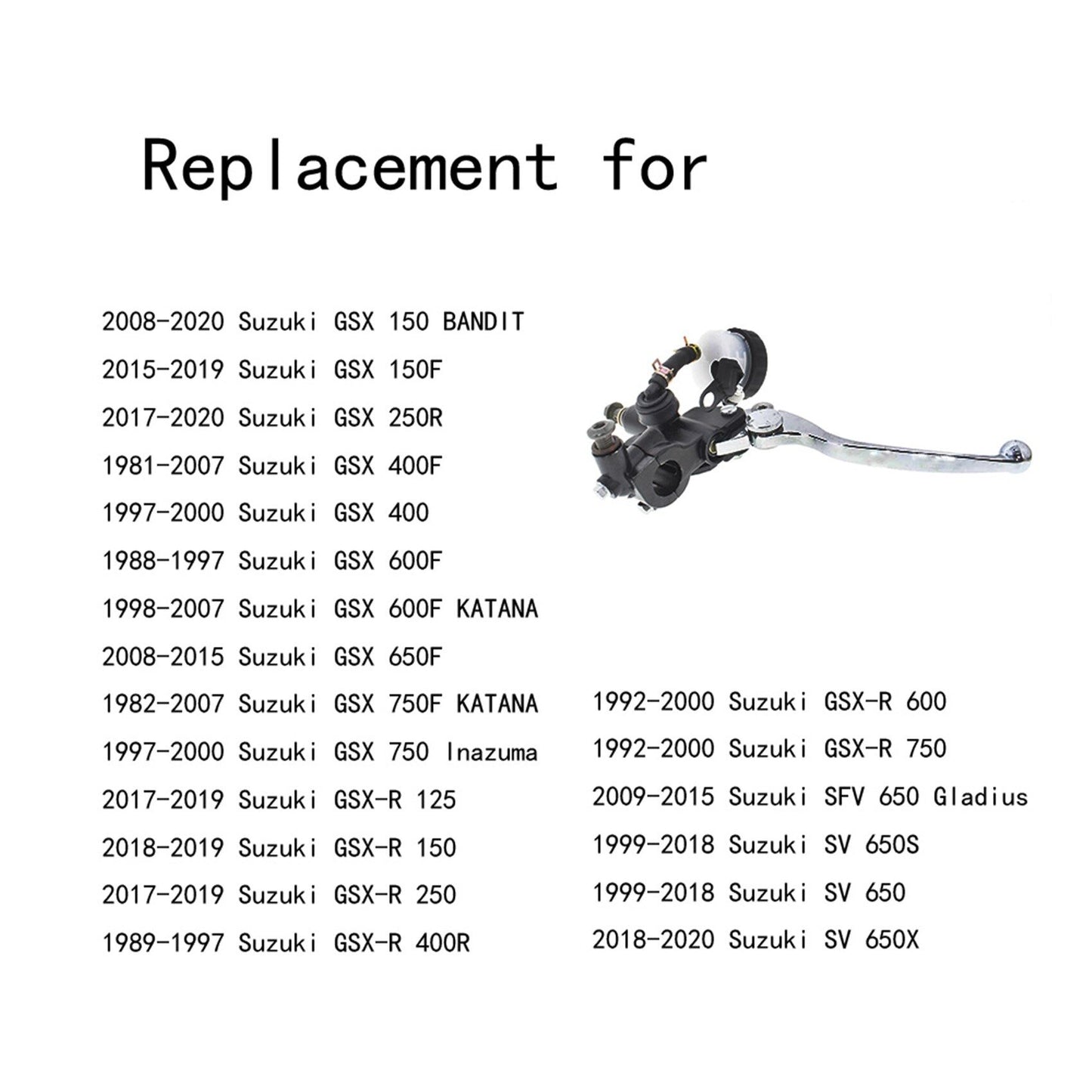 munirater Motorcycle Front Brake Master Cylinder Levers Replacement for Motorcycle GSXR 125 150 400 GSX 400 600 650F