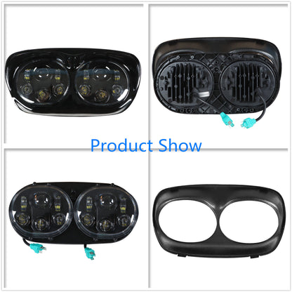 munirater LED Projector Headlight Replacement for Road Glide FLTR 1998-2013