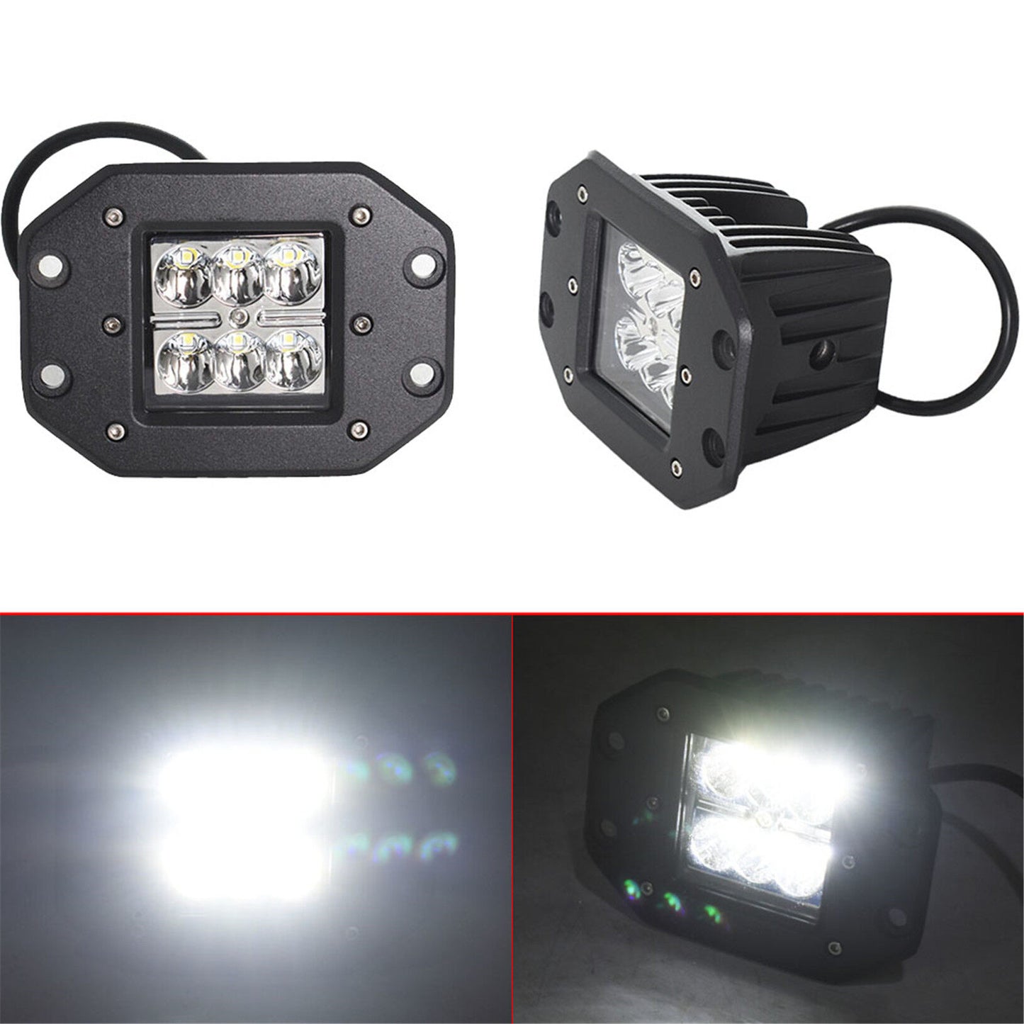 munirater LED Cube Headlight Brackets Kit Replacement for Polaris Sportsman 570/850/1000 RZR 800/900 XP