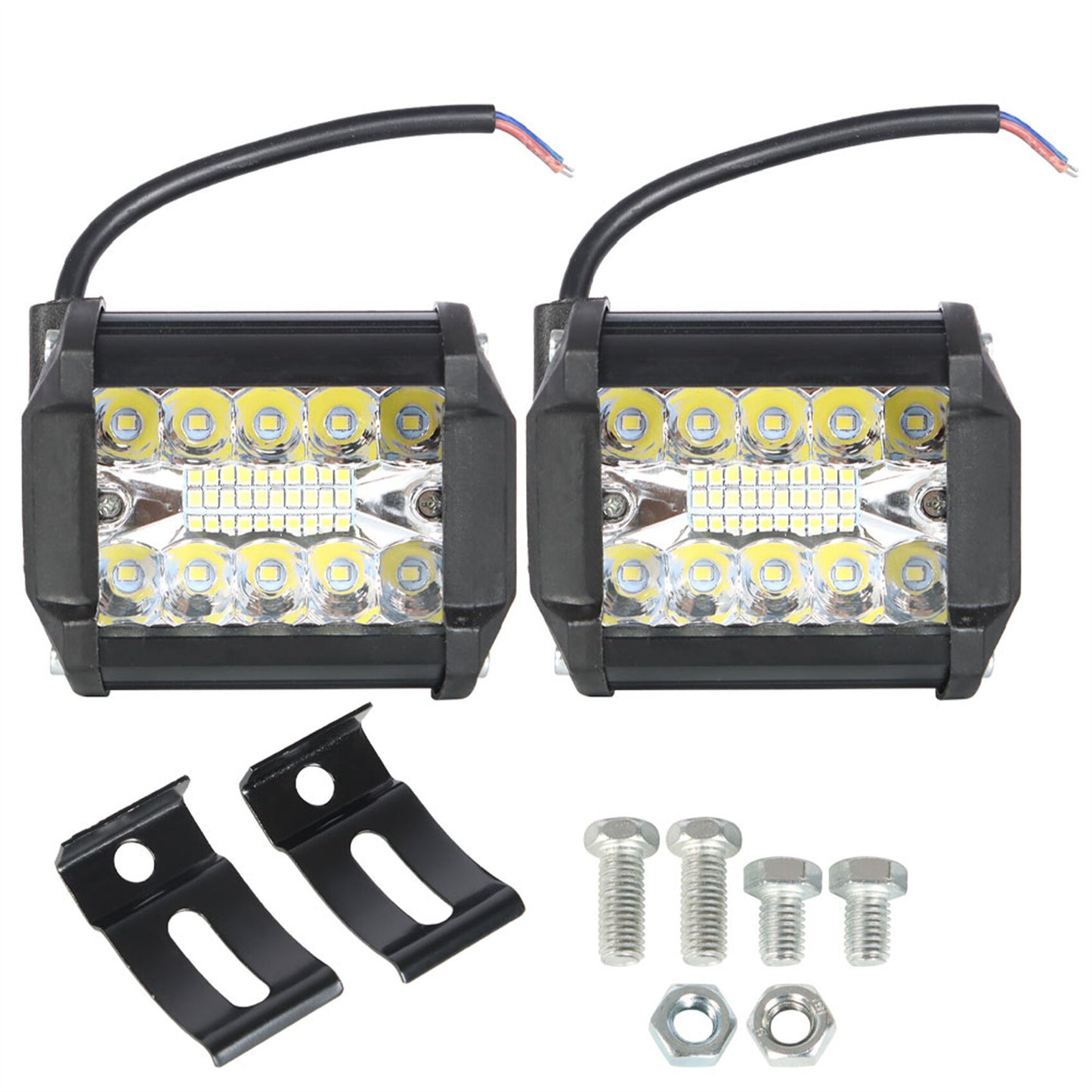 munirater 2PCS 580W 4INCH LED Work Light Driving Fog Lamps Spotlight Replacement for Truck Boat Pickup Truck ATV UTV SUV