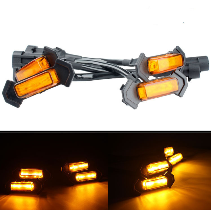 munirater 4PCS LED Grille Lights Kit Amber Lens Replacement for 2016-2021 Toyota Tacoma FLASH000695