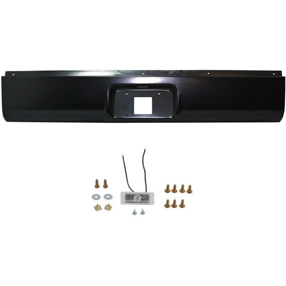Black Steel Rear Bumper Roll Pan for Chevrolet Silverado 1500 & GMC Sierra 1500 1999-2006