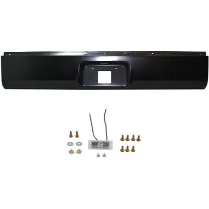 Black Steel Rear Bumper Roll Pan for Chevrolet Silverado 1500 & GMC Sierra 1500 1999-2006