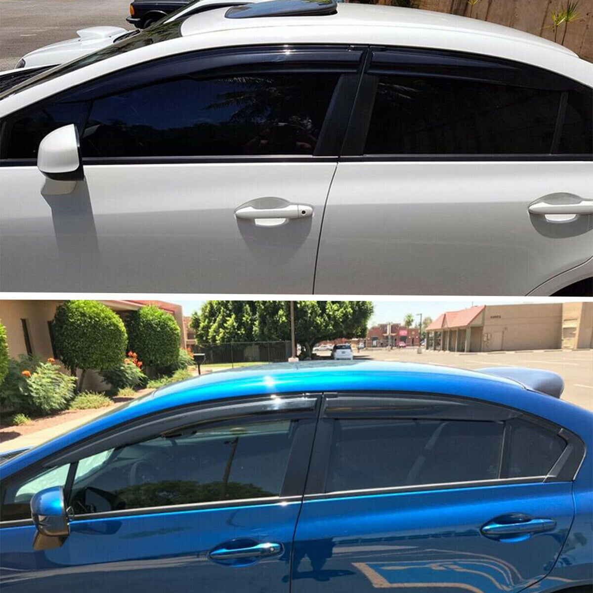 munirater Smoke Tint Side Window Visor Vent Rain Guard Deflector Replacement for 2012-2015 Honda Civic Sedan