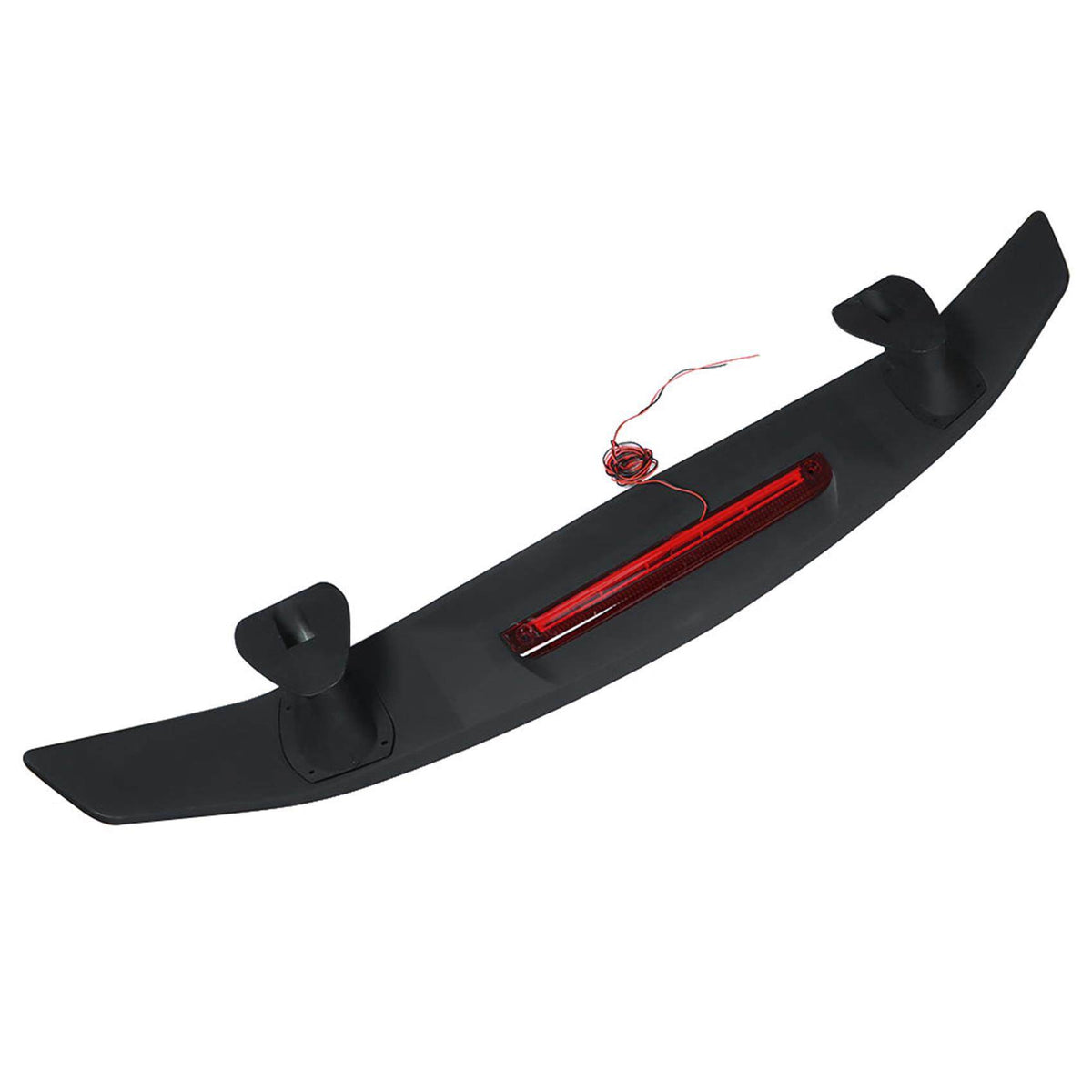 munirater Universal 52 Inches 2 Pedestal Rear Trunk Spoiler Wing Fin Tail with Light Matte Black