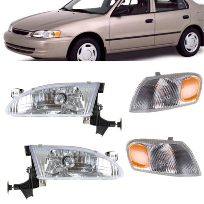 munirater Headlight Assembly Replacement for 1998-2000 Corolla with Front Signal Lights 8115002050 8111002060 TO2502121 TO2503121