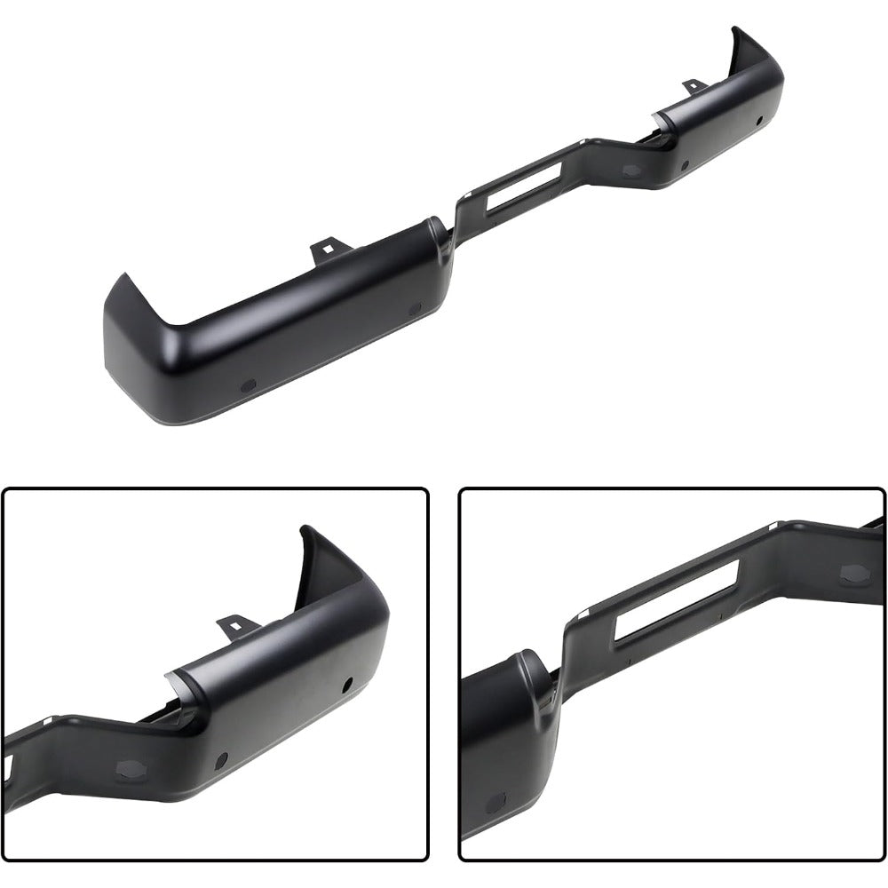 Black Rear Bumper Face Bar and 3 Step Pads for Nissan Titan XE 2007-2010 / S 2011-2015, 850309FM0G