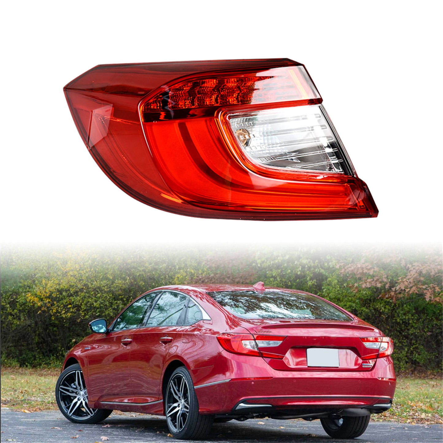 munirater 1-Pack Left Outer Rear Tail Light Brake Lamp with LED Replacement for 2018-2021 Honda Accord Driver Side 33550TVAA01 HO2804118